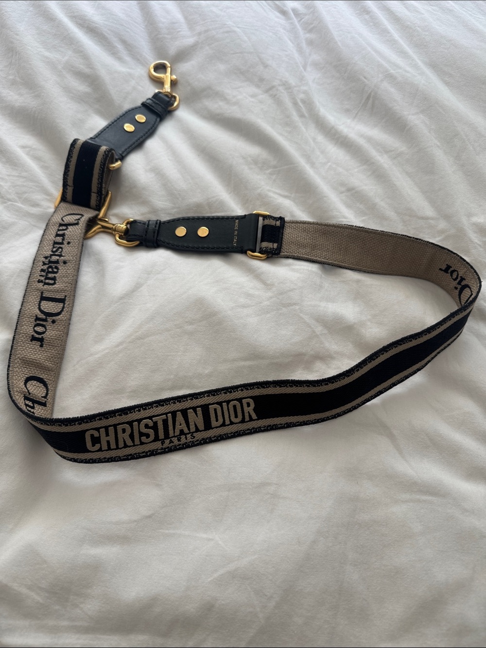 Dior Beige & Black Adjustable Bag Strap
